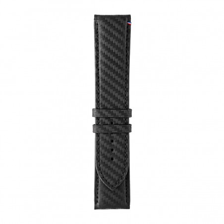 Bracelet HD1CO cuir véritable noir frappé carbone