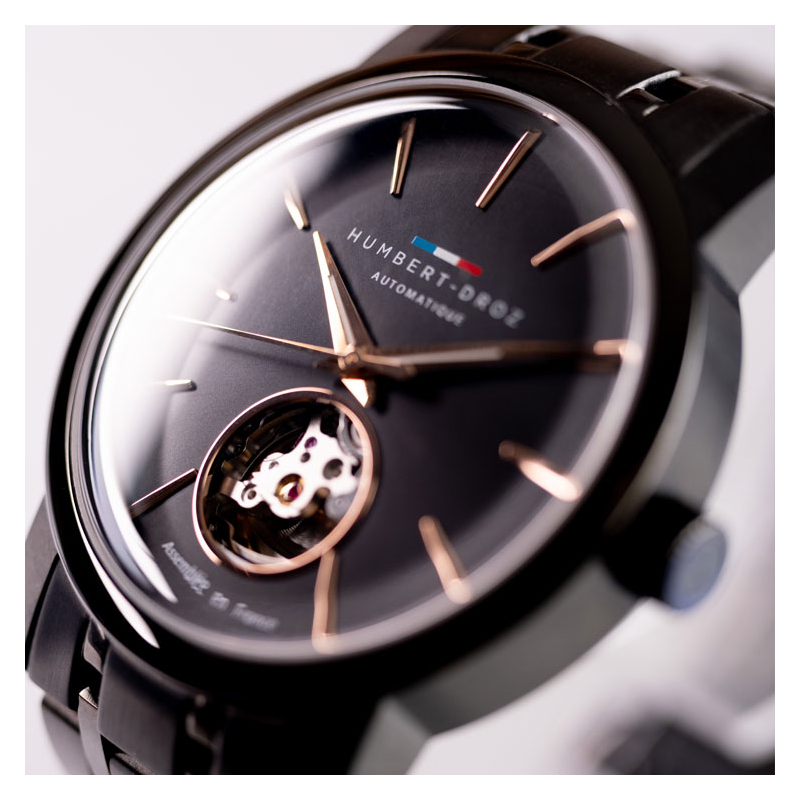 Montre automatique HD8 Aurore Noir bracelet acier