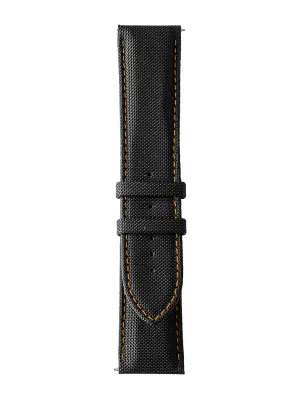 Bracelet HD7 tissu Cordura noir piqûre orange