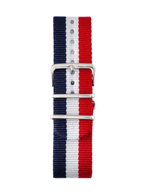 Bracelet NATO Bleu/Blanc/Rouge 24mm